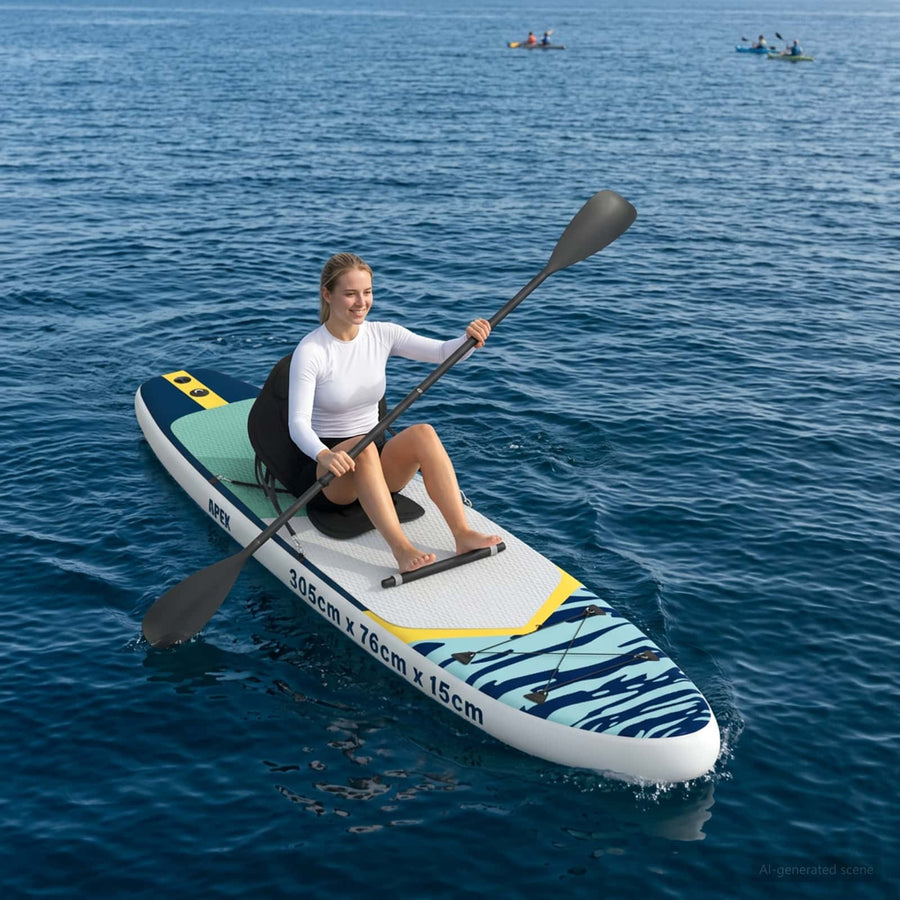 SUP Board met zitplaats 2-in-1 APEX 305 x 76 x 15 cm Blauw voor