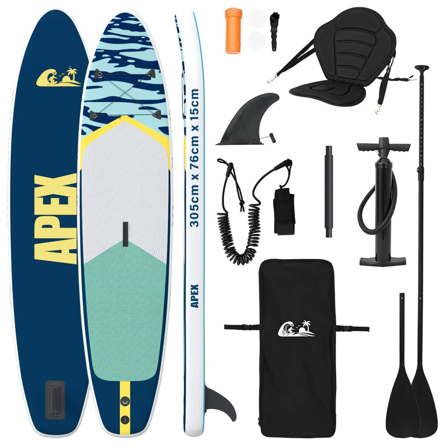 SUP Board met zitplaats 2-in-1 APEX 305 x 76 x 15 cm Blauw voor