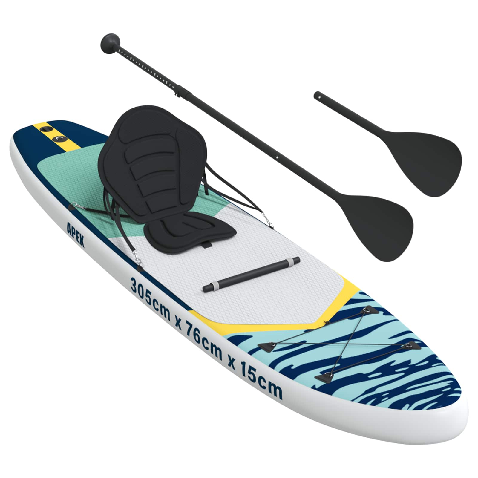 SUP Board met zitplaats 2-in-1 APEX 305 x 76 x 15 cm Blauw voor