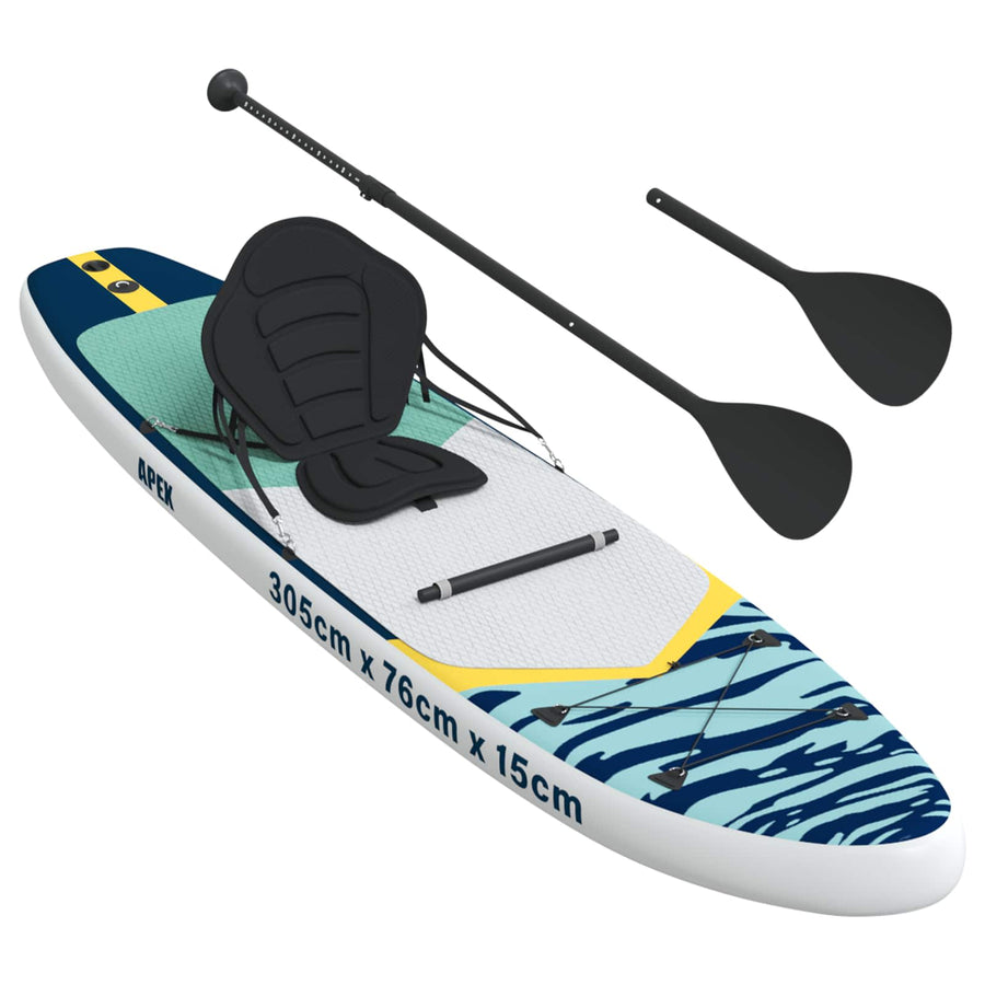 SUP Board met zitplaats 2-in-1 APEX 305 x 76 x 15 cm Blauw voor