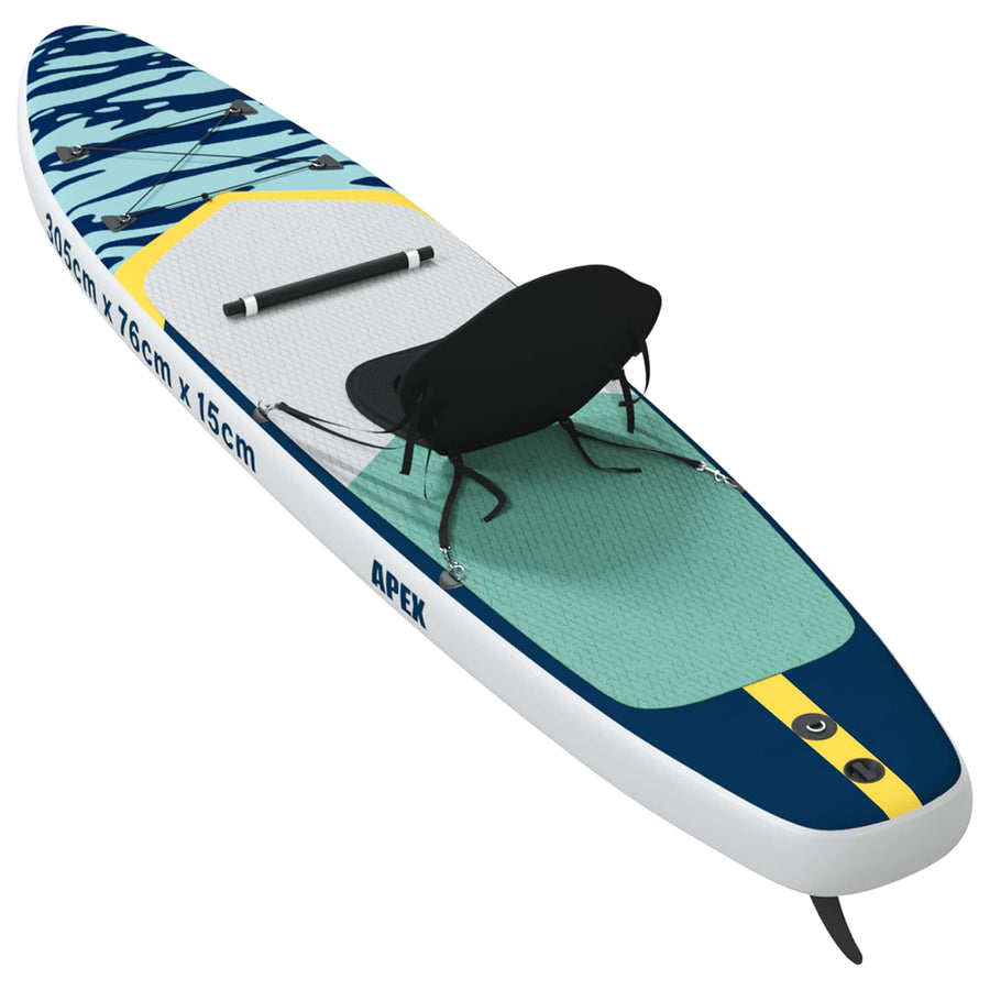 SUP Board met zitplaats 2-in-1 APEX 305 x 76 x 15 cm Blauw voor