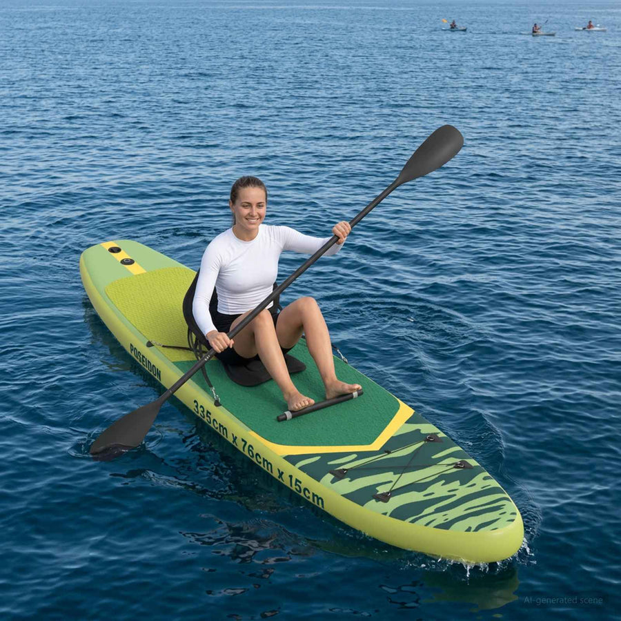 SUP Board met zitplaats 2-in-1 POSEIDON 335 x 76 x 15 cm Groen