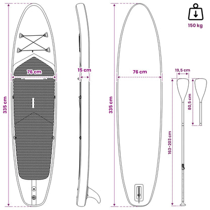 SUP Board met zitplaats 2-in-1 TRITON 335 x 76 x 15 cm Blauw