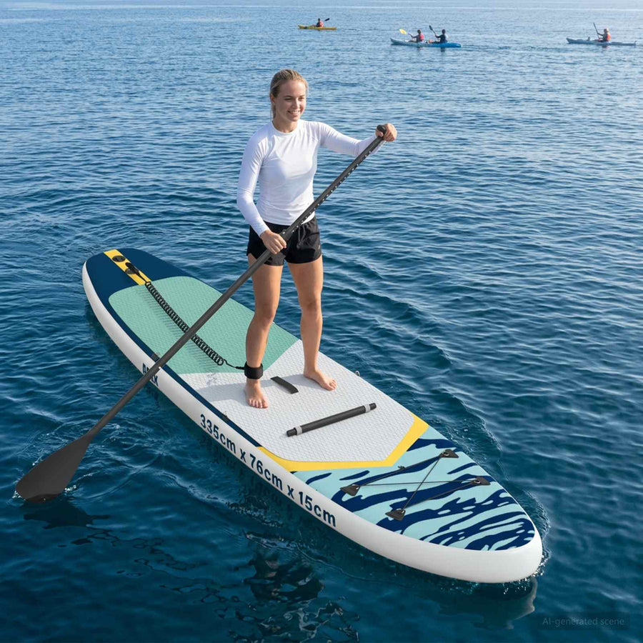 SUP Board met zitplaats 2-in-1 APEX 335 x 76 x 15 cm Blauw voor