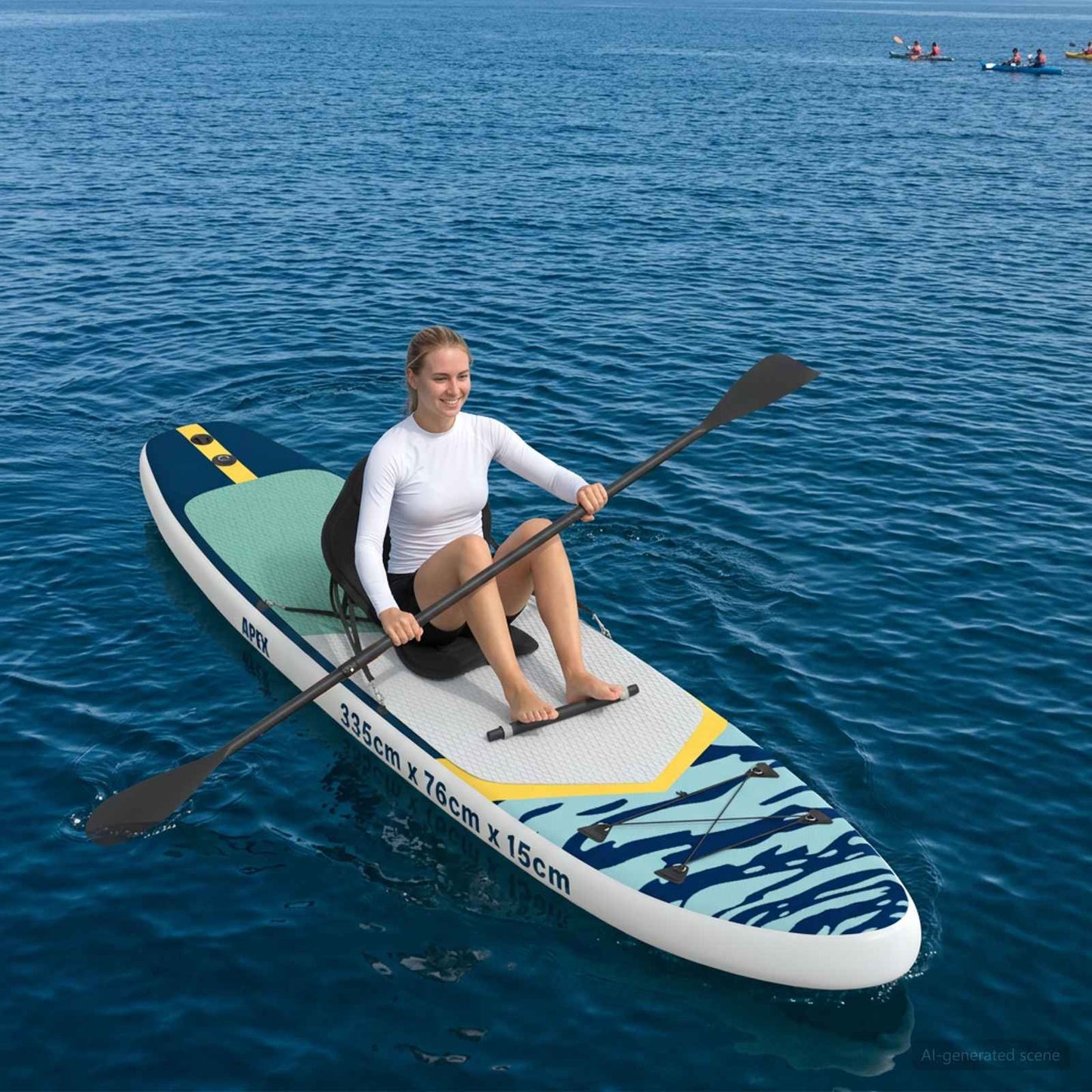 SUP Board met zitplaats 2-in-1 APEX 335 x 76 x 15 cm Blauw voor