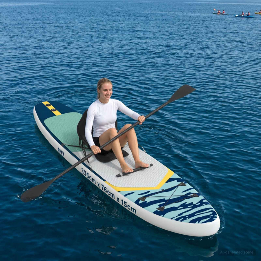 SUP Board met zitplaats 2-in-1 APEX 335 x 76 x 15 cm Blauw voor