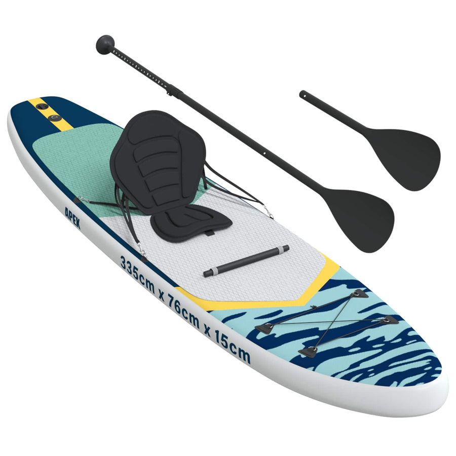 SUP Board met zitplaats 2-in-1 APEX 335 x 76 x 15 cm Blauw voor