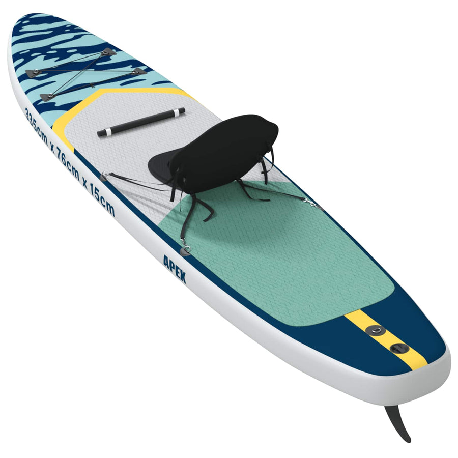 SUP Board met zitplaats 2-in-1 APEX 335 x 76 x 15 cm Blauw voor