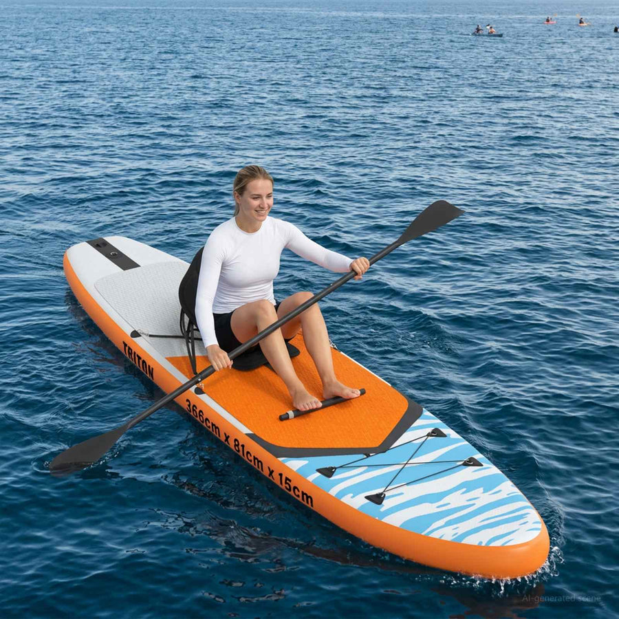 SUP Board met zitplaats 2-in-1 TRITON 366 x 81 x 15 cm Blauw