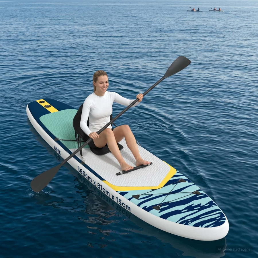 SUP Board met zitplaats 2-in-1 APEX 366 x 81 x 15 cm Blauw voor