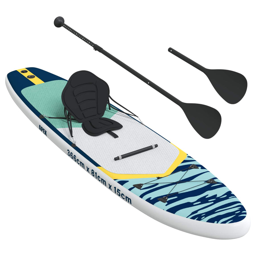 SUP Board met zitplaats 2-in-1 APEX 366 x 81 x 15 cm Blauw voor