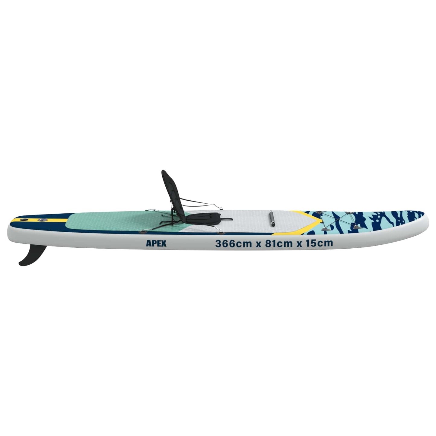 SUP Board met zitplaats 2-in-1 APEX 366 x 81 x 15 cm Blauw voor