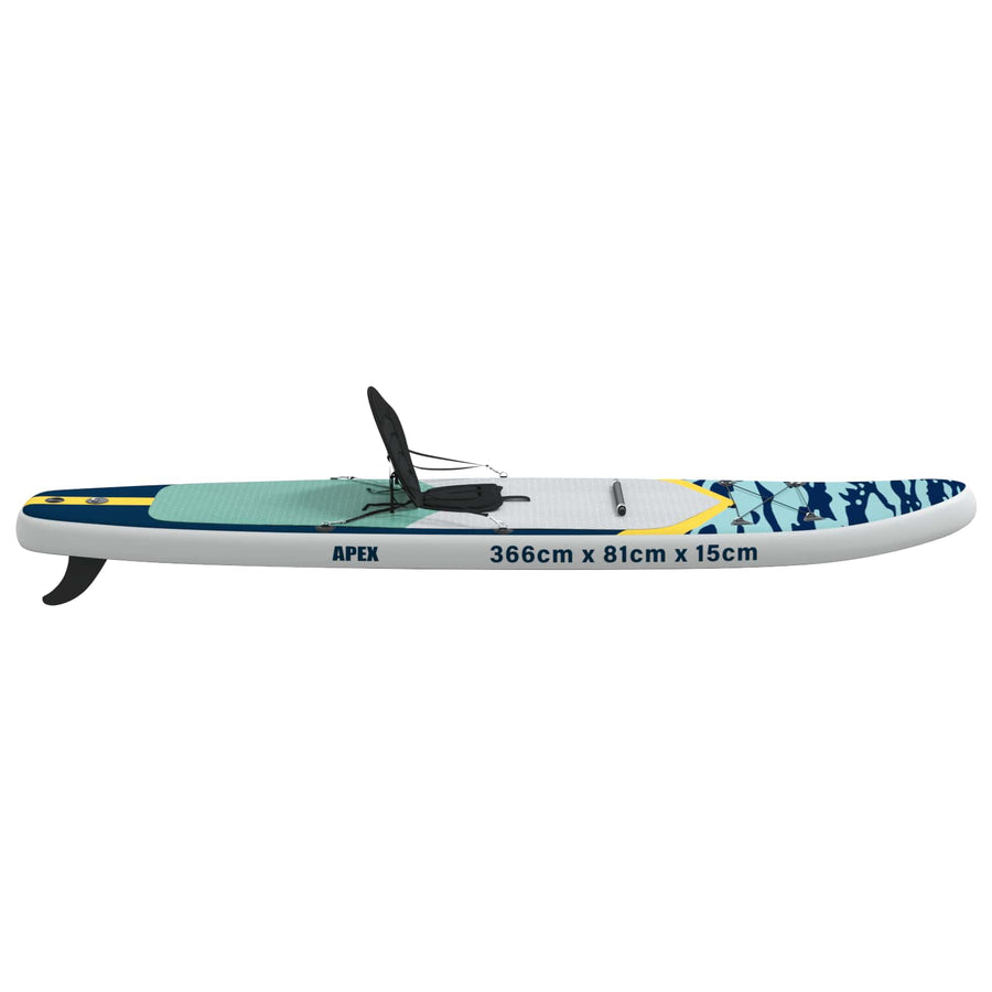SUP Board met zitplaats 2-in-1 APEX 366 x 81 x 15 cm Blauw voor