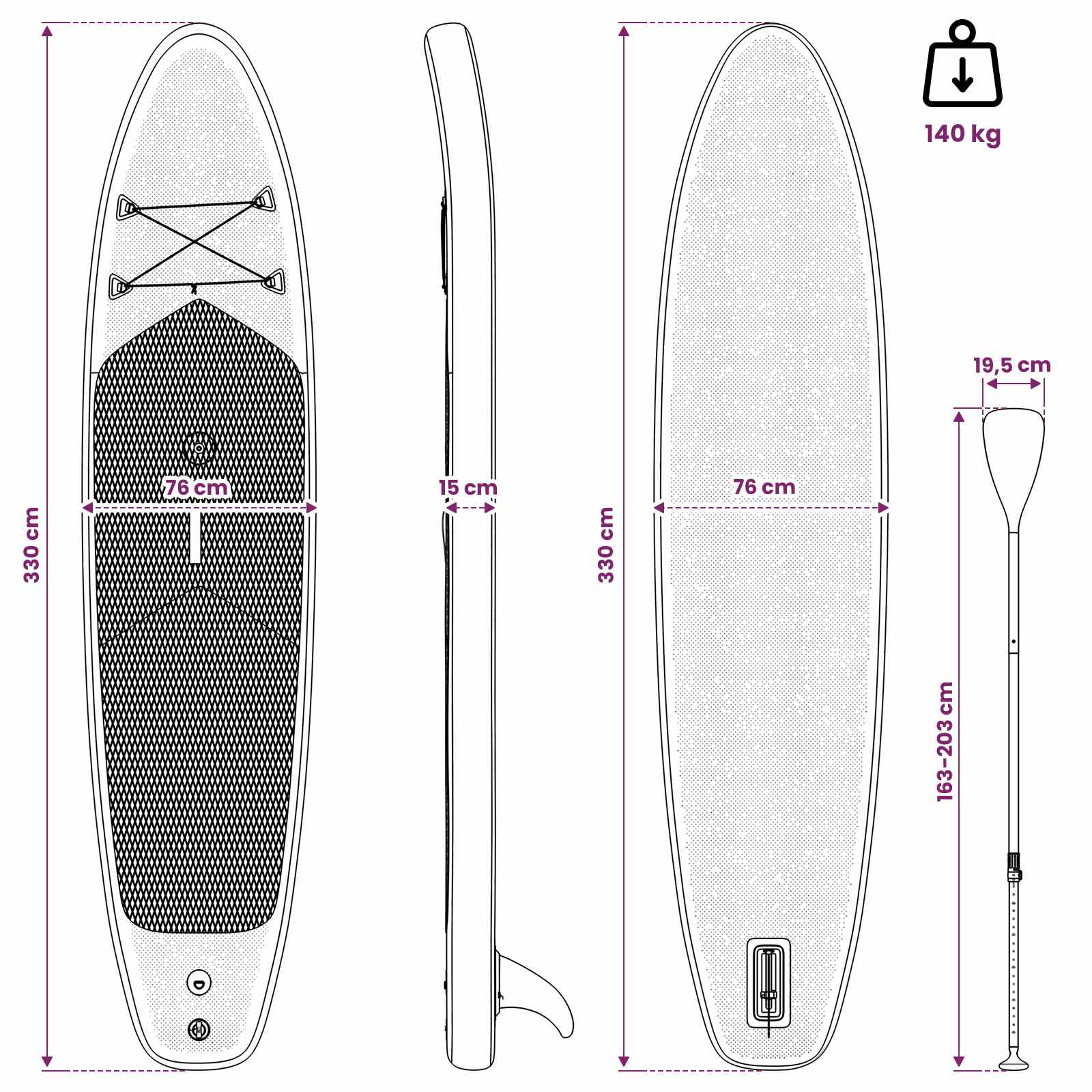 Opblaasbaar SUP Board met Zeil SCYLLA 330 x 76 x 15 cm Blauw
