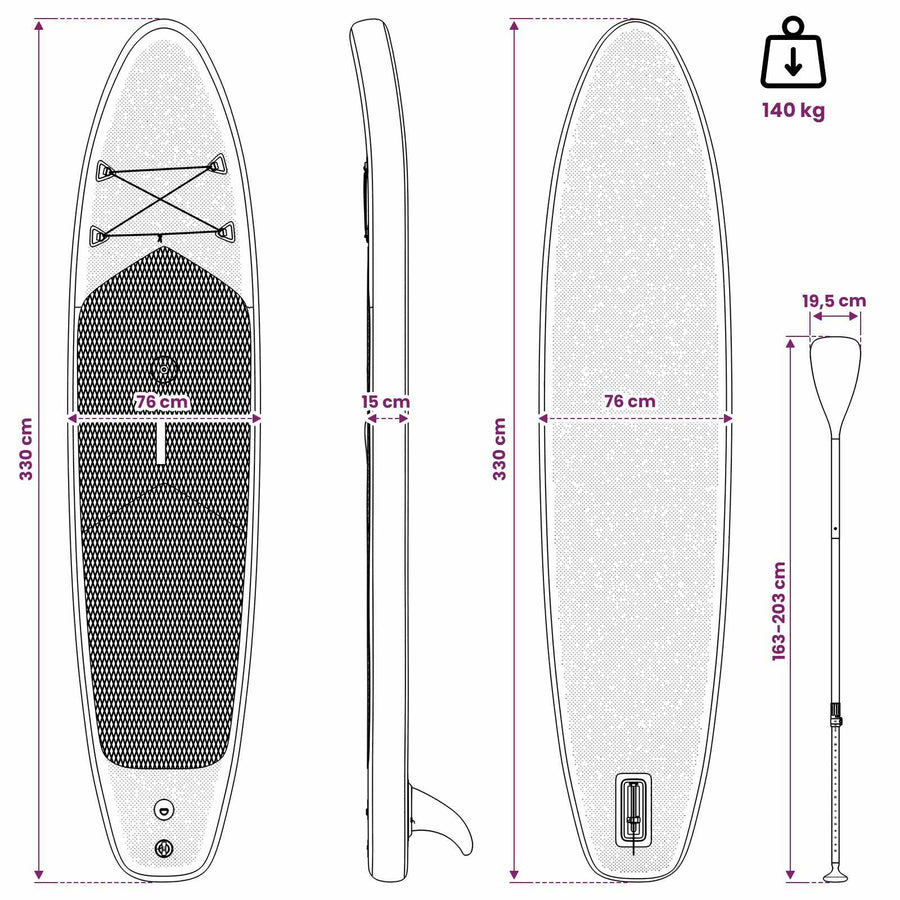 Opblaasbaar SUP Board met Zeil SCYLLA 330 x 76 x 15 cm Blauw