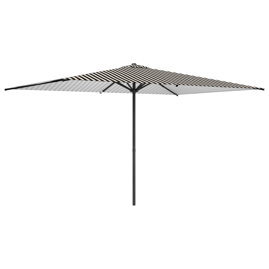 Tuinparasol 200 x 300 cm Polyester Rechthoekig Zwart en Wit