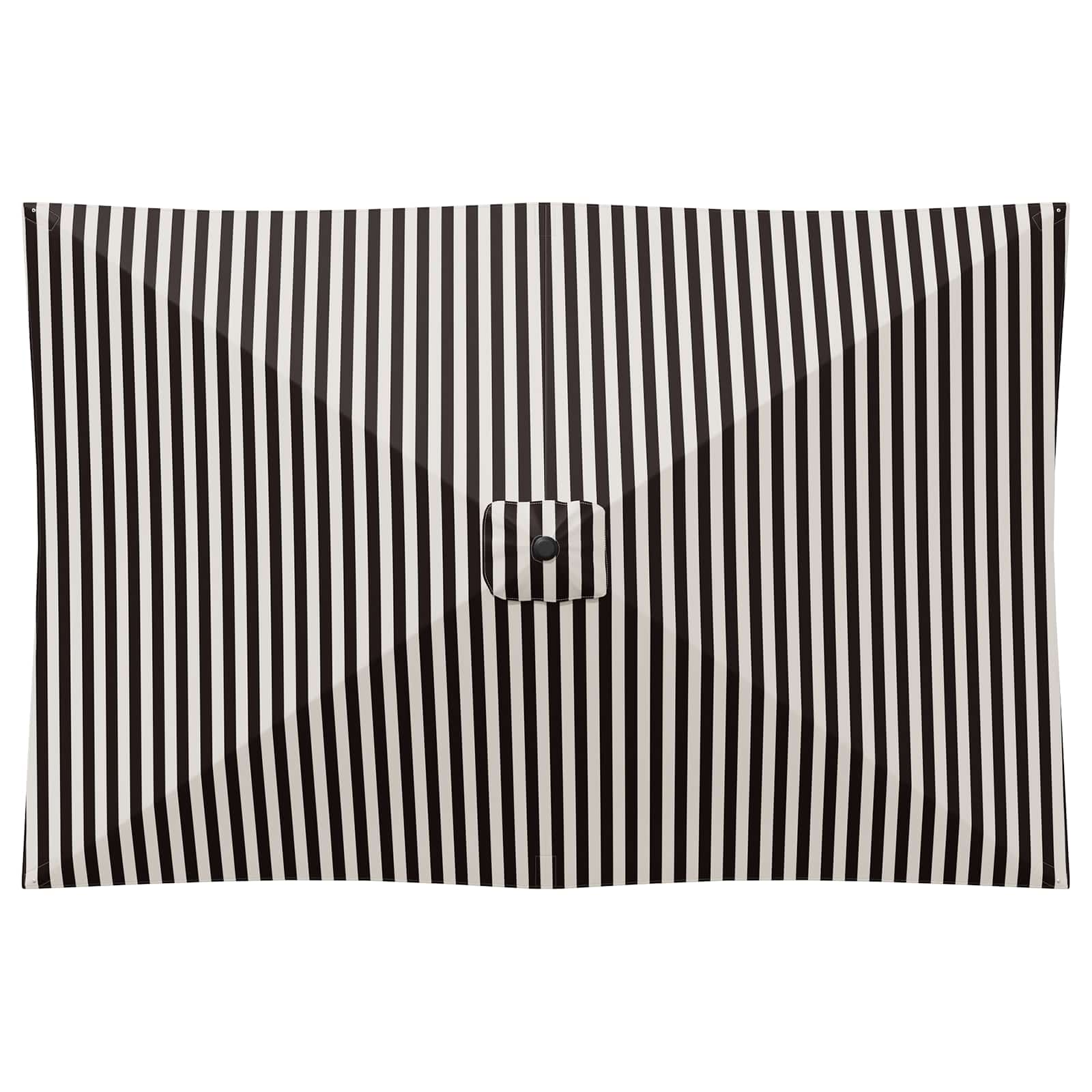 Tuinparasol 200 x 300 cm Polyester Rechthoekig Zwart en Wit