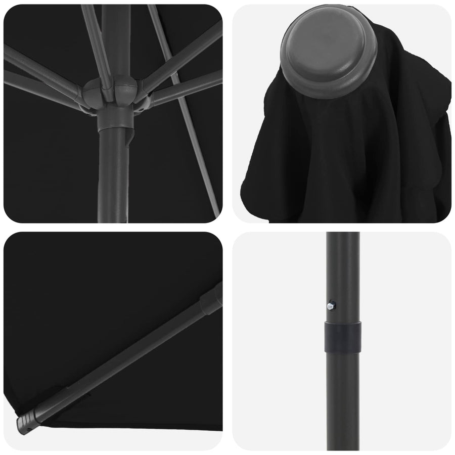 Tuinparasol 230 x 230 cm Polyester Rechthoekig Zwart