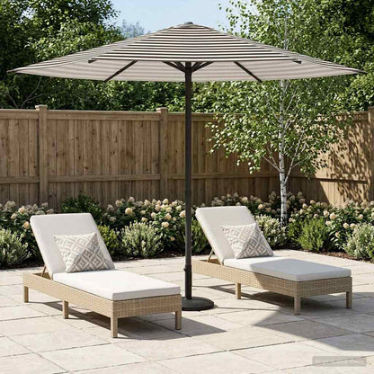 Tuinparasol Rechthoekig 230 x 230 cm Polyester Zwart en Wit