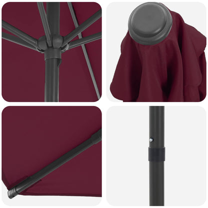 Tuinparasol 270 x 270 cm Polyester Rechthoekig Bordeaux Rood