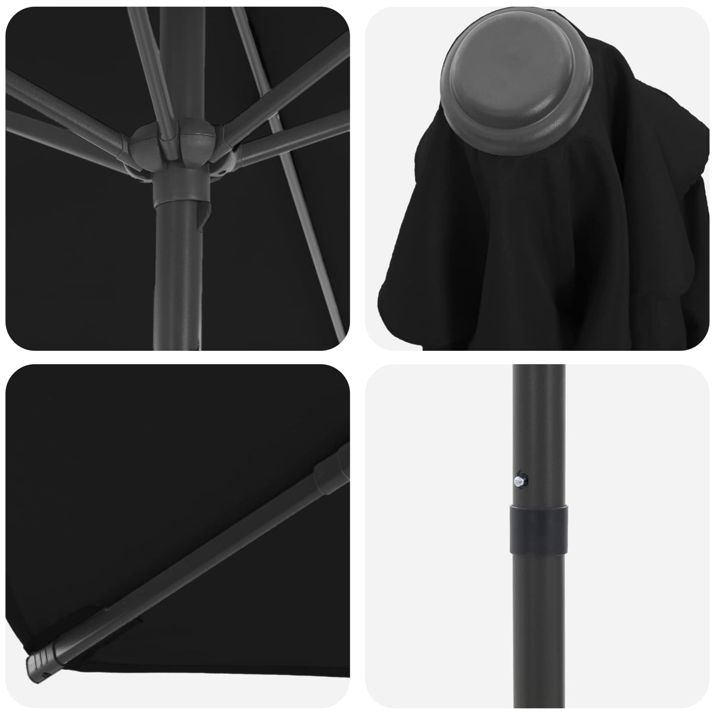 Tuinparasol 270 x 270 cm Polyester Rechthoekig Zwart