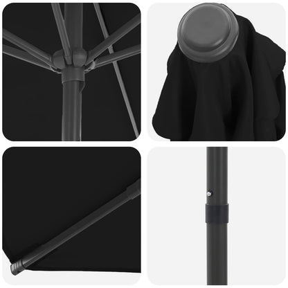 Tuinparasol 270 x 270 cm Polyester Rechthoekig Zwart