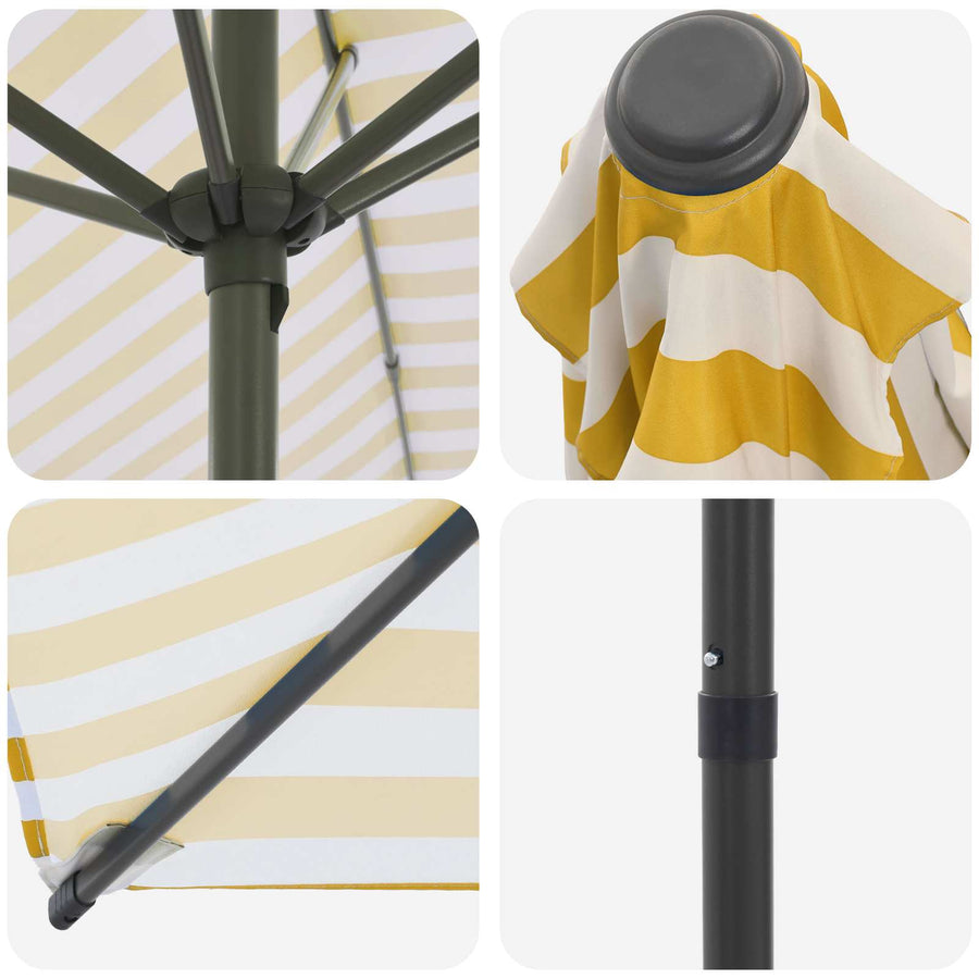 Tuinparasol 270 x 270 cm Polyester Rechthoekig Geel en Wit