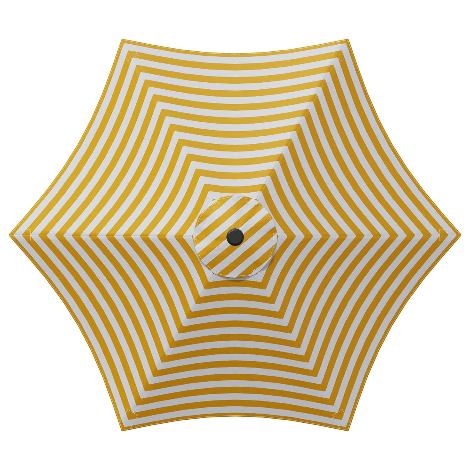 Tuinparasol 270 x 270 cm Polyester Rechthoekig Geel en Wit