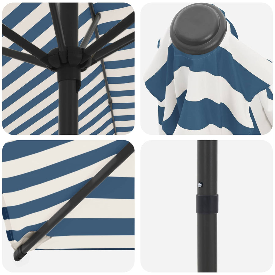 Tuinparasol 270 x 270 cm Polyester Rechthoekig Blauw en Wit