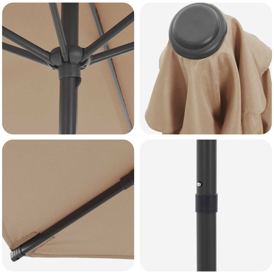 Tuinparasol 300 x 300 cm Polyester Rechthoekig Taupe