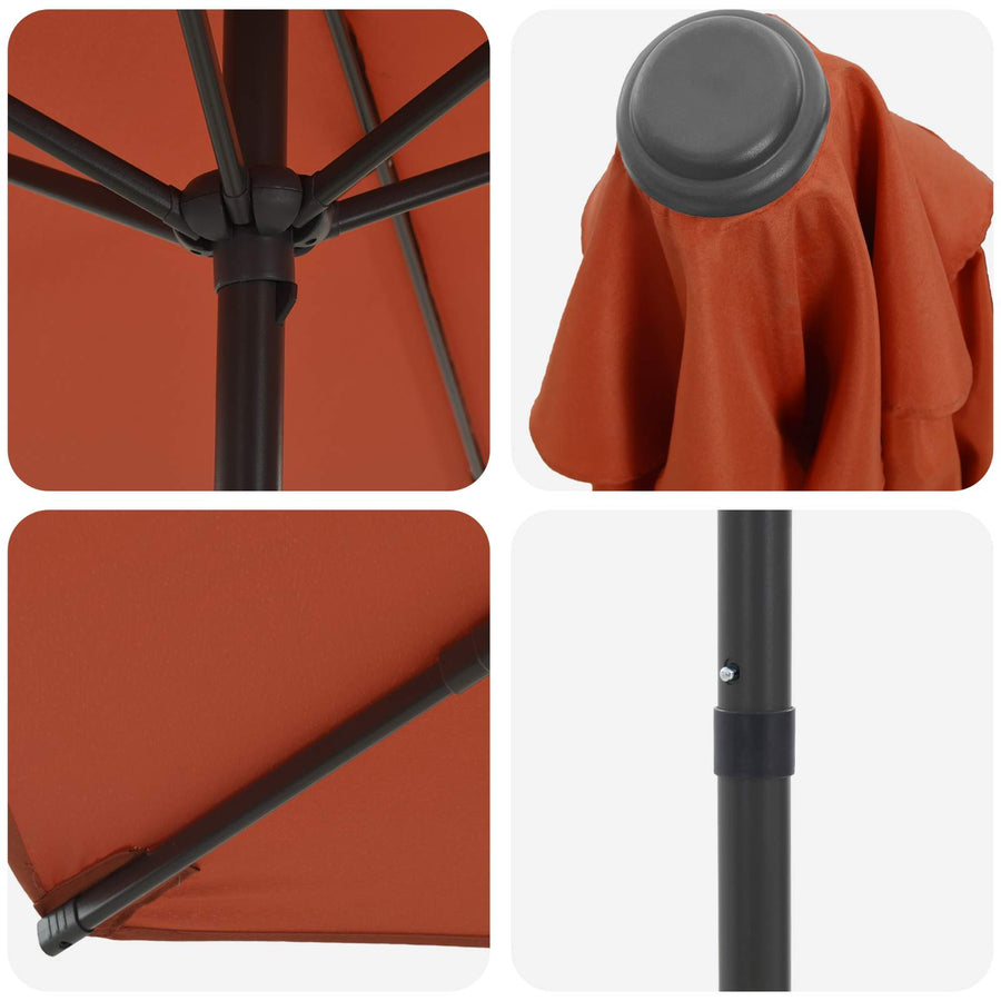 Tuinparasol 300 x 300 cm Polyester Rechthoekig Terracotta
