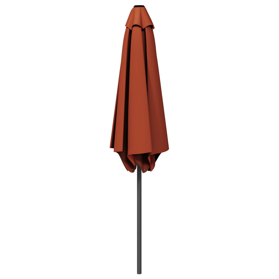 Tuinparasol 300 x 300 cm Polyester Rechthoekig Terracotta