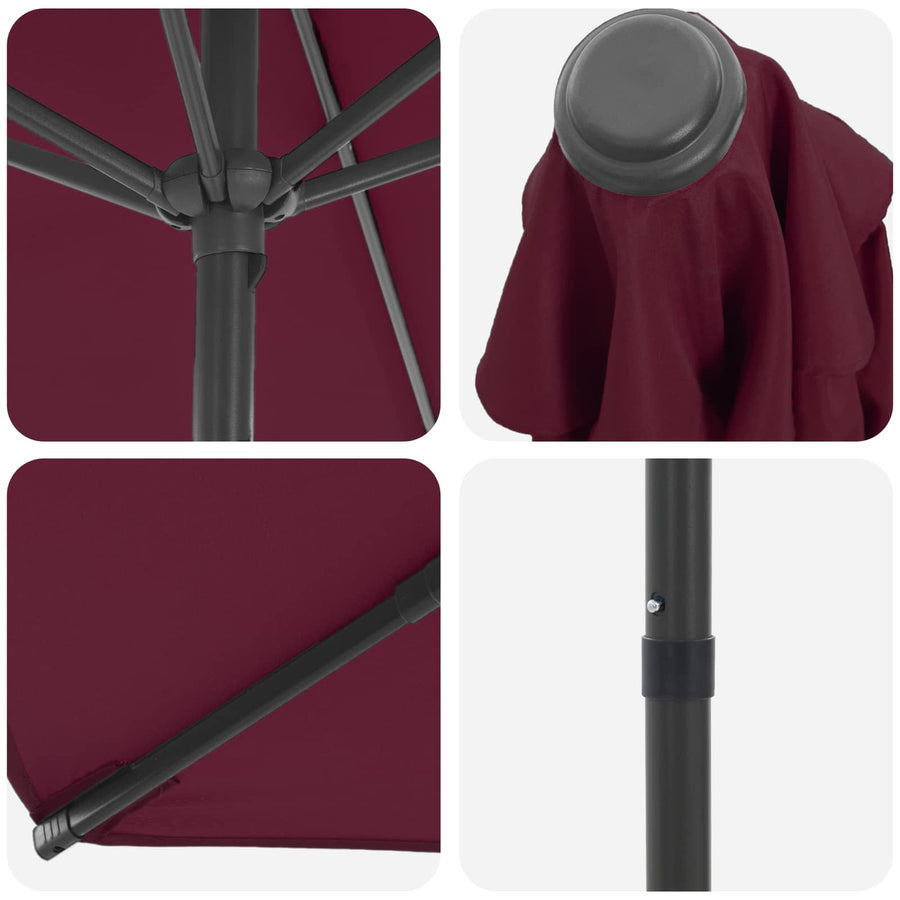 Tuinparasol 300 x 300 cm Polyester Rechthoekig Bordeaux Rood