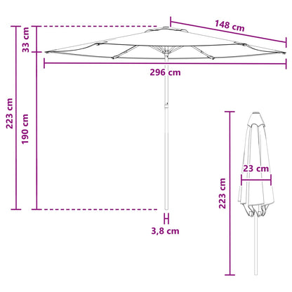 Tuinparasol 300 x 300 cm Polyester Rechthoekig Geel en Wit