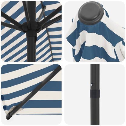 Tuinparasol 300 x 300 cm Polyester Rechthoekig Blauw en Wit
