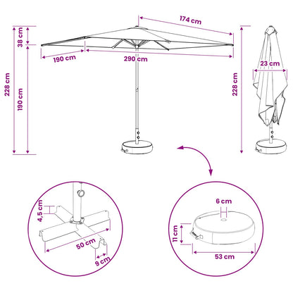 Tuinparasol 200 x 300 cm Polyester Rechthoekig Terracotta