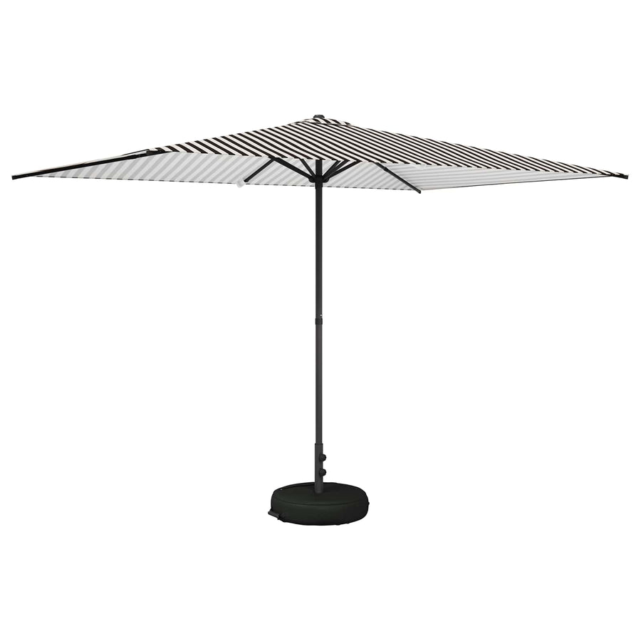 Tuinparasol 200 x 300 cm Polyester Rechthoekig Zwart en Wit