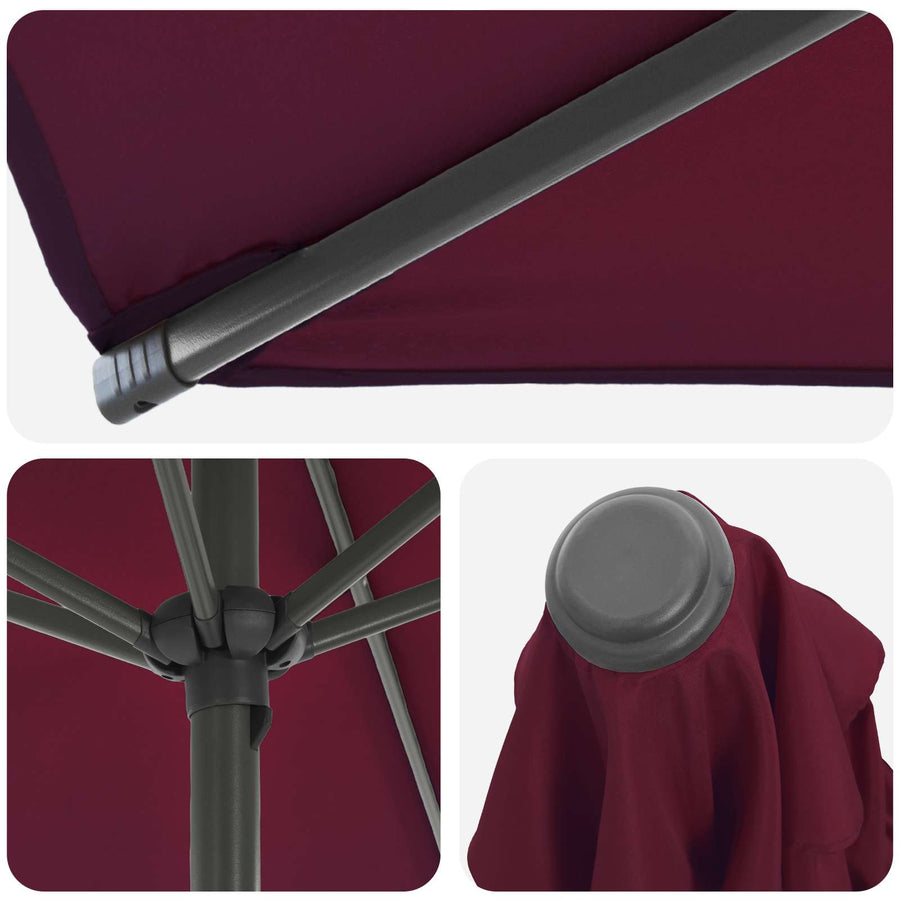 Tuinparasol 230 x 230 cm Polyester Rechthoekig Bordeaux Rood