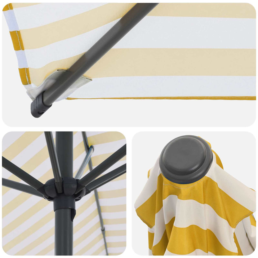 Tuinparasol 230 x 230 cm Polyester Rechthoekig Geel en Wit