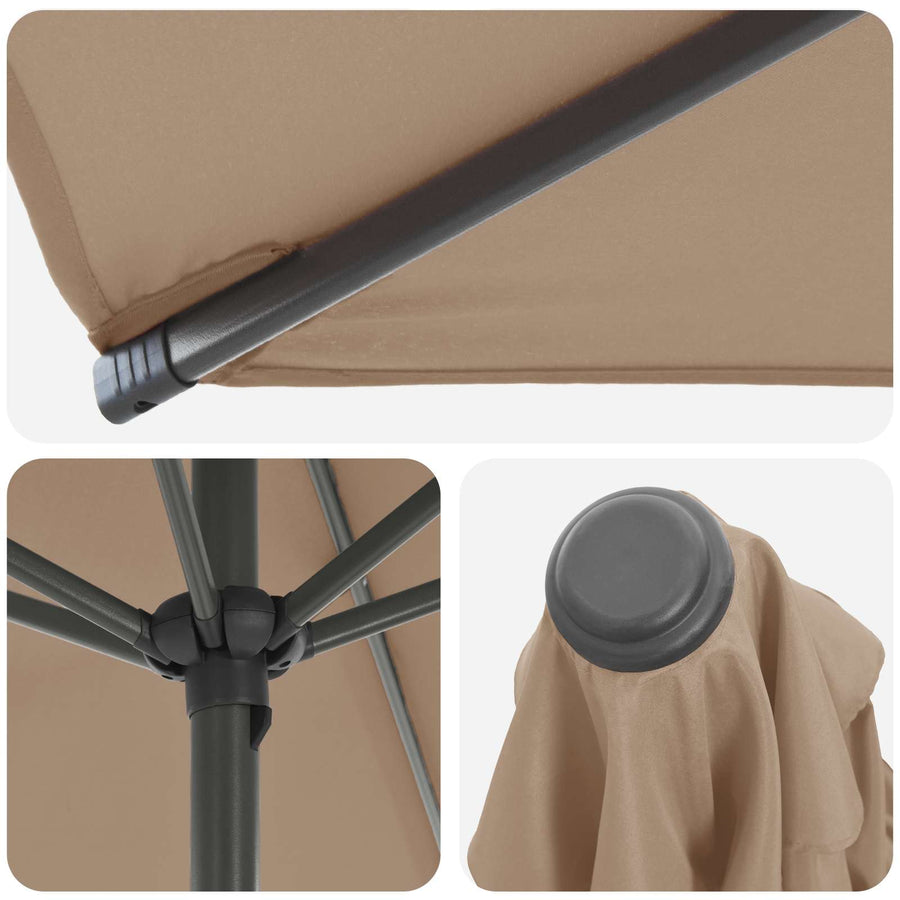 Tuinparasol 300 x 300 cm Polyester Rechthoekig Taupe