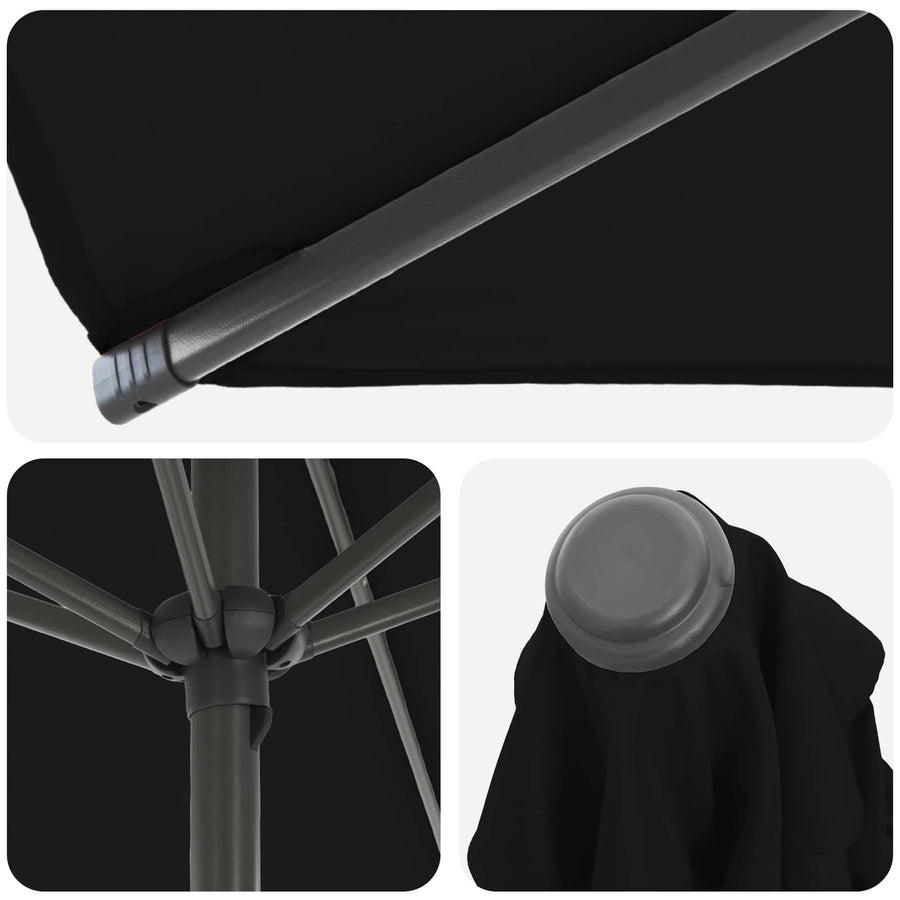 Tuinparasol 300 x 300 cm Polyester Rechthoekig Zwart
