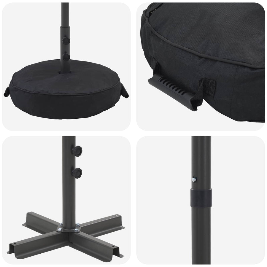 Tuinparasol 300 x 300 cm Polyester Rechthoekig Zwart