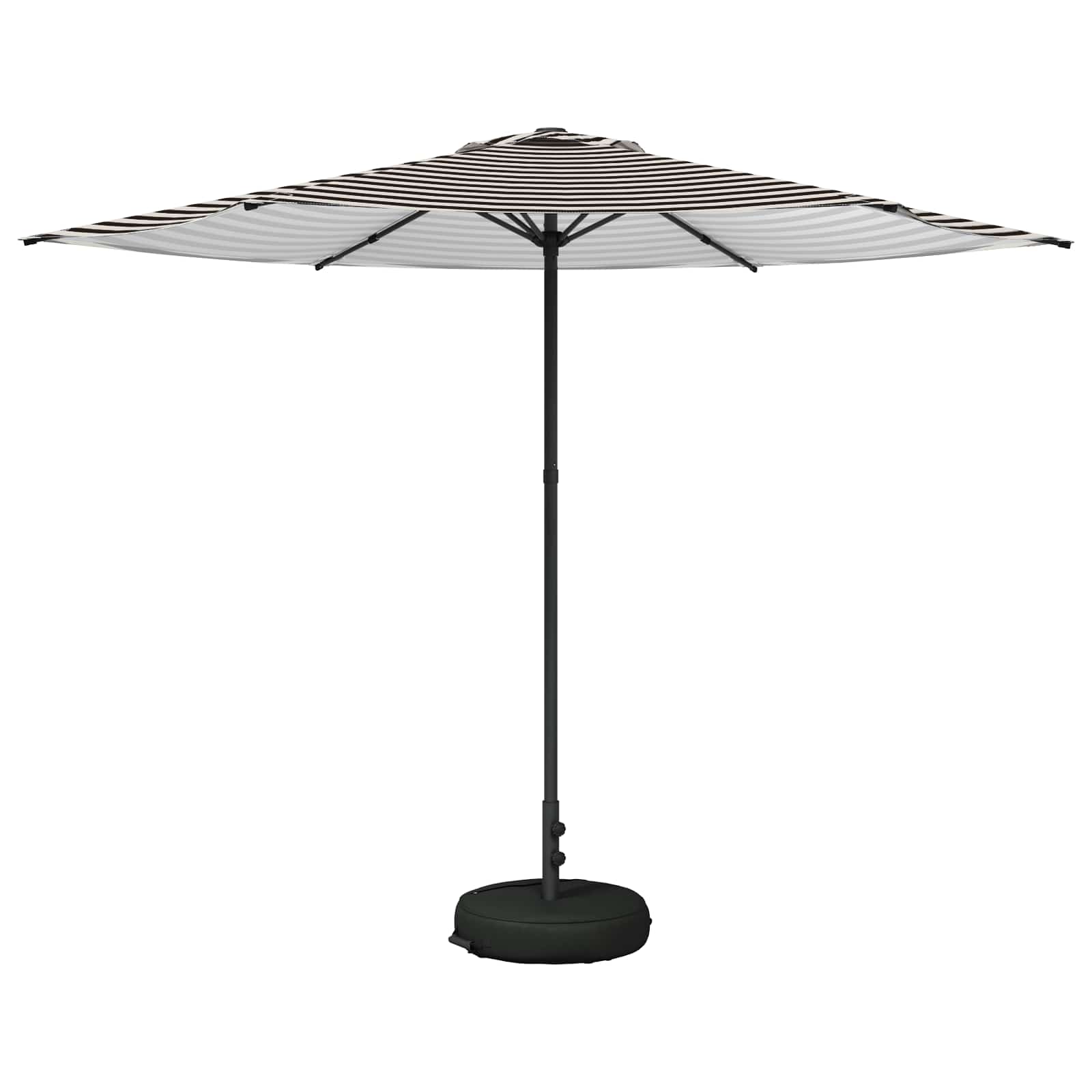 Tuinparasol 300 x 300 cm Polyester Rechthoekig Zwart en Wit