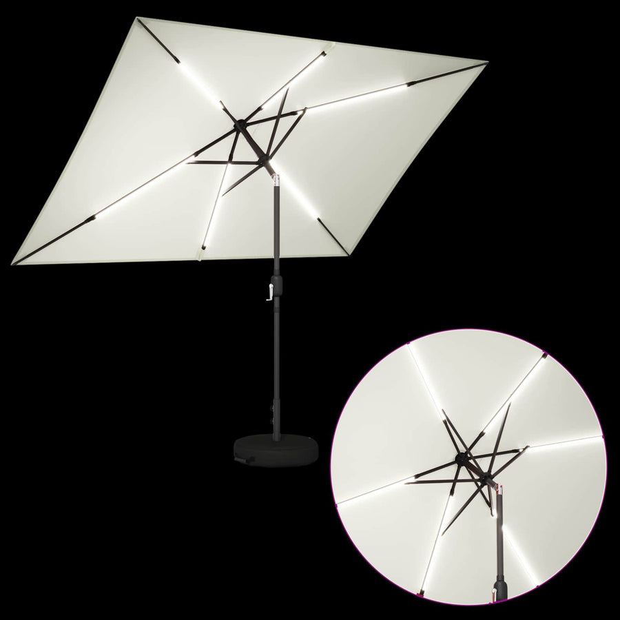 Tuin Parasol met LED Verlichting 200 x 300 cm Polyester