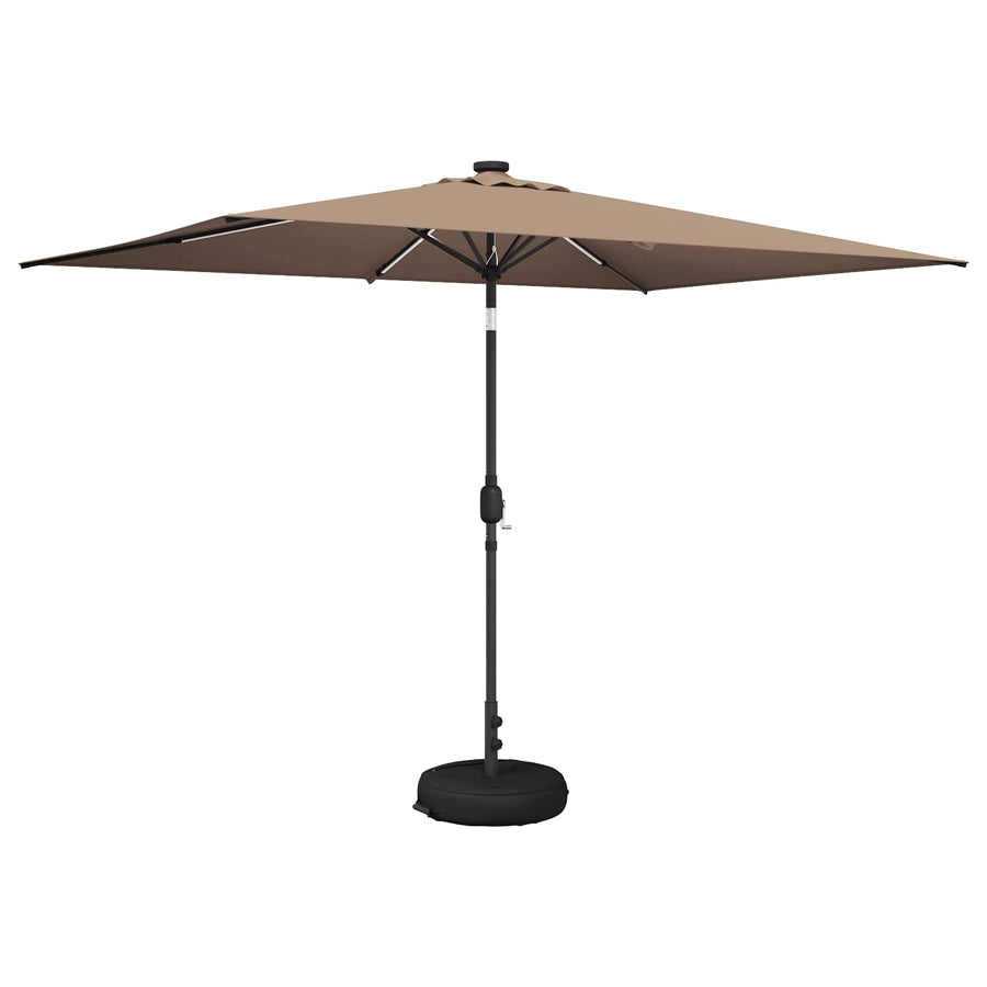 Tuin Parasol met LED Verlichting 200 x 300 cm Polyester Taupe