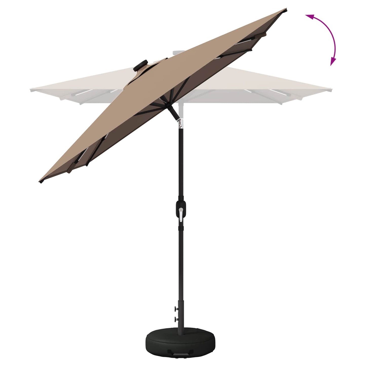 Tuin Parasol met LED Verlichting 200 x 300 cm Polyester Taupe