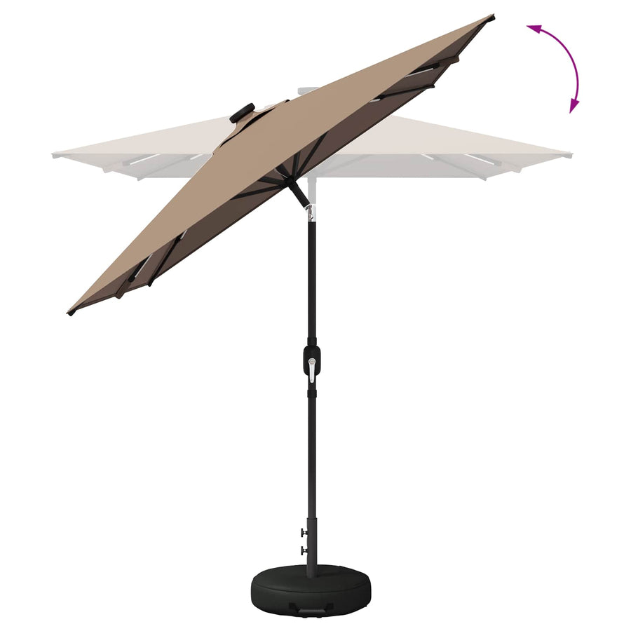 Tuin Parasol met LED Verlichting 200 x 300 cm Polyester Taupe