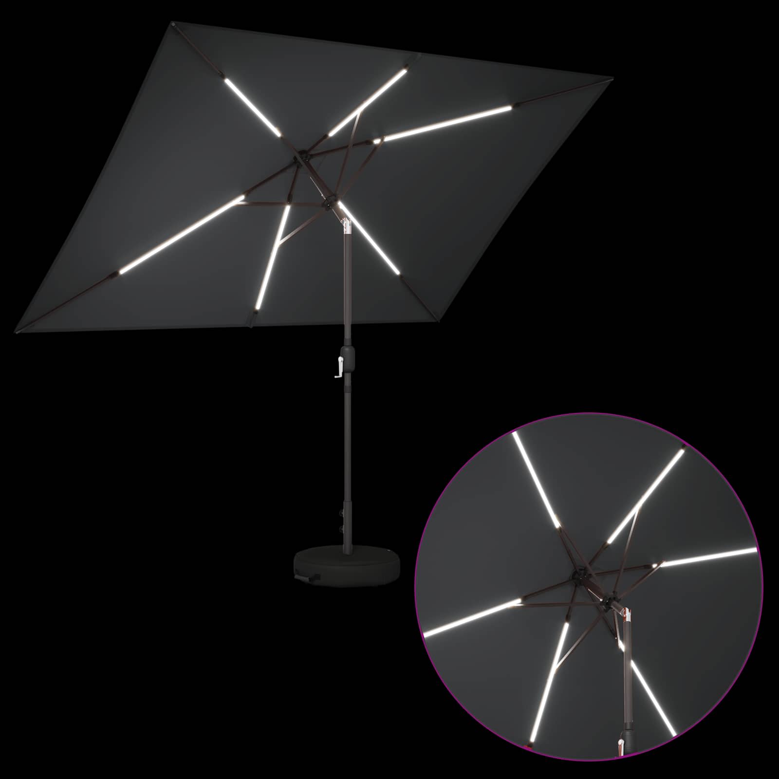 Tuin Parasol met LED Verlichting 200 x 300 cm Polyester