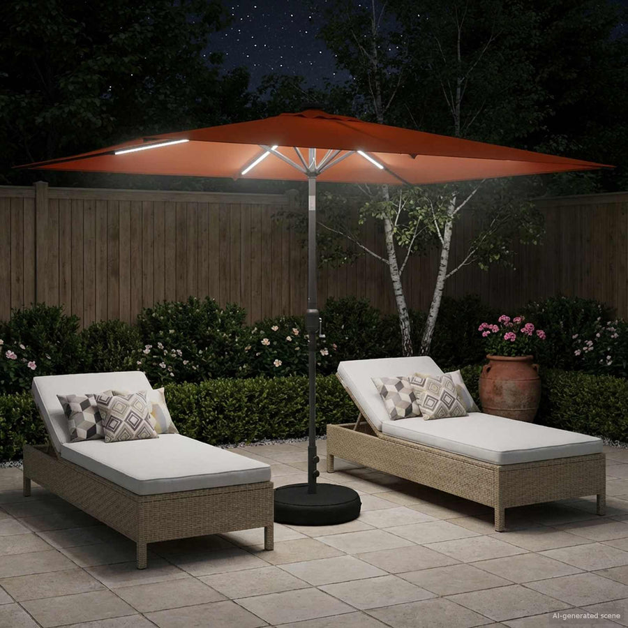 Tuin Parasol met LED Verlichting 200 x 300 cm Polyester