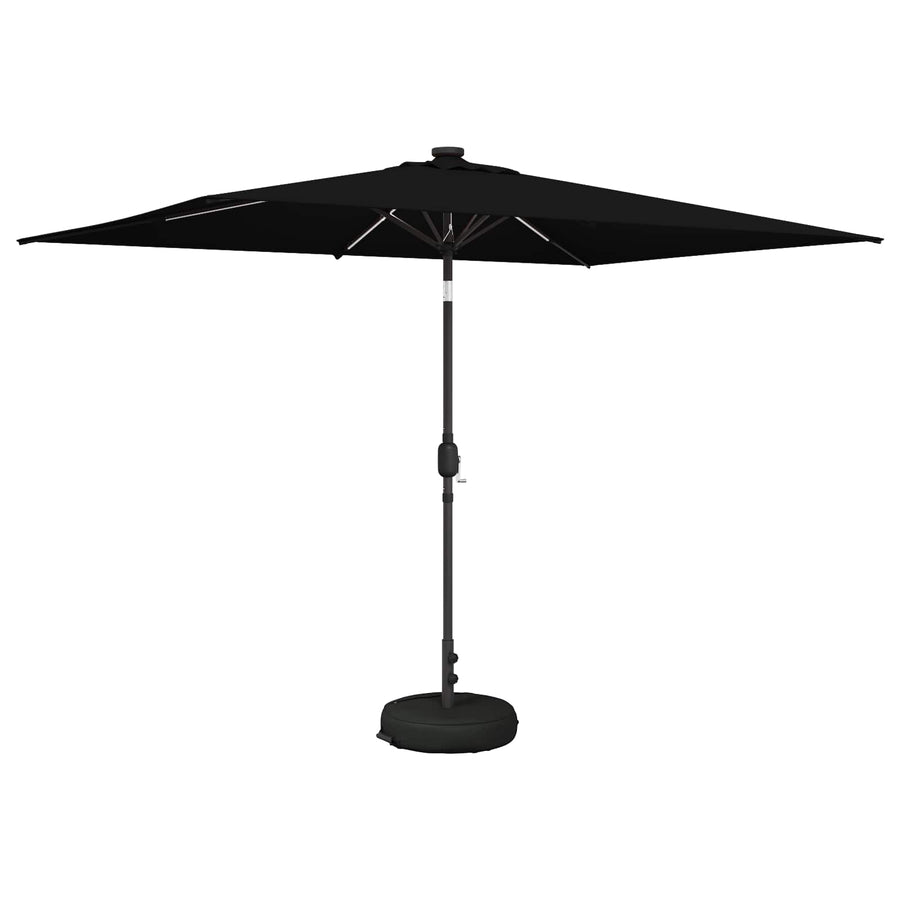 Tuin Parasol met LED Verlichting 200 x 300 cm Polyester Zwart